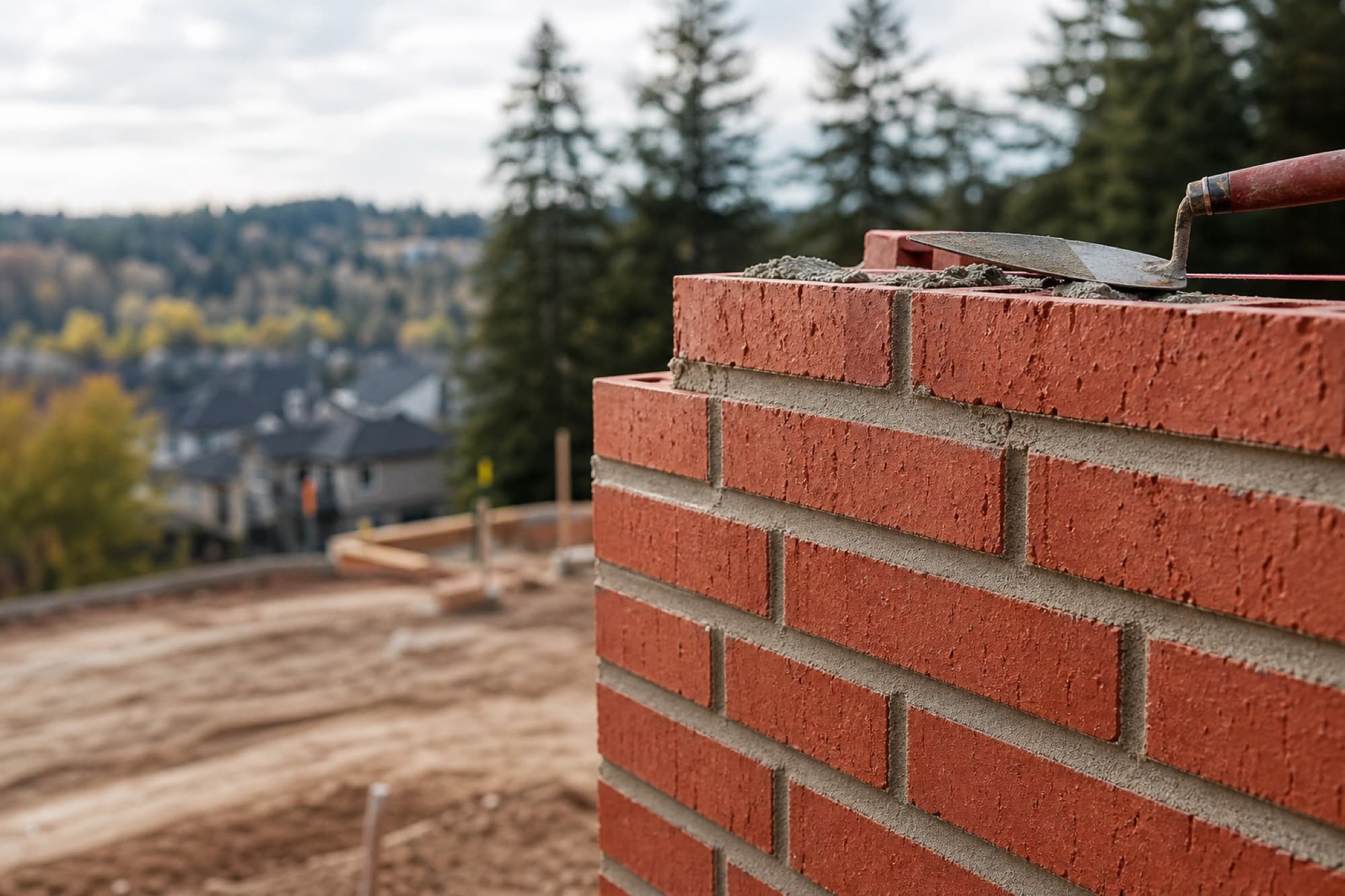 Brick and natural stone masonry on a Burnaby, BC home exterior